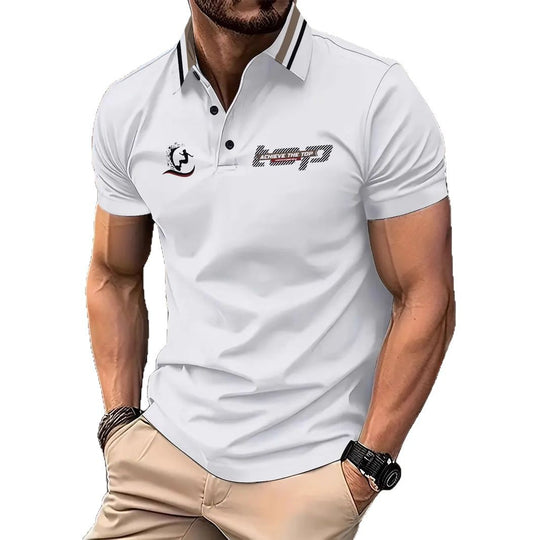 Herren Poloshirt mit sportlichem Logo und modernem Kragen Heidi-Mode