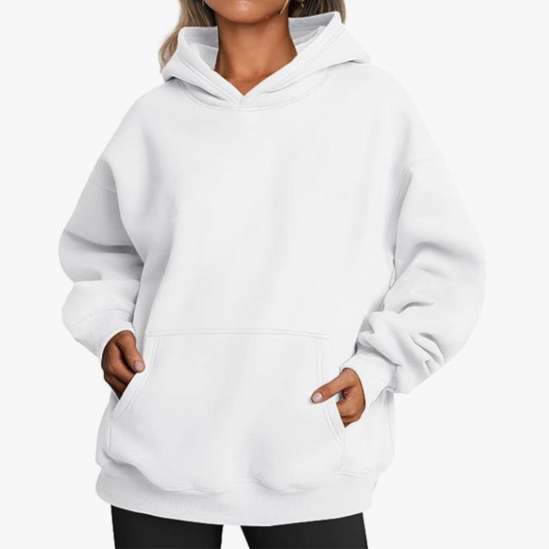Damen Übergrößen Kapuzenpullover mit praktischen Taschen undlässigem Schnitt Heidi-Mode