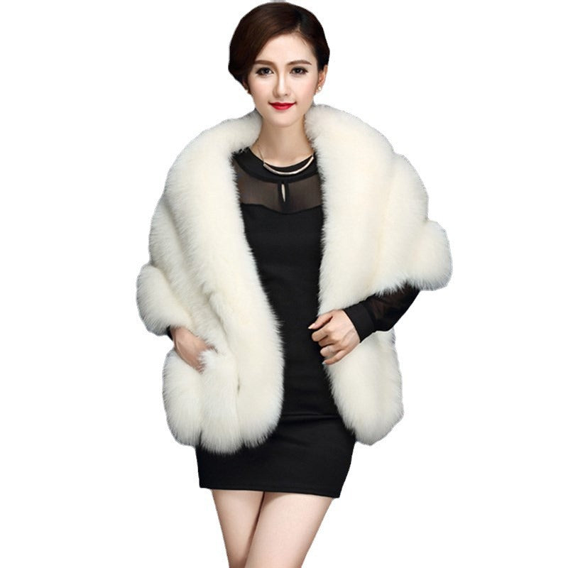 Damen Elegante Kunstpelz-Stola mit voluminösem Schnitt Heidi-Mode