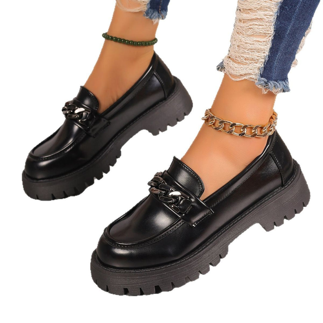Damen Chunky Loafers mit Ketten-Applikation und robustem Profil Heidi-Mode