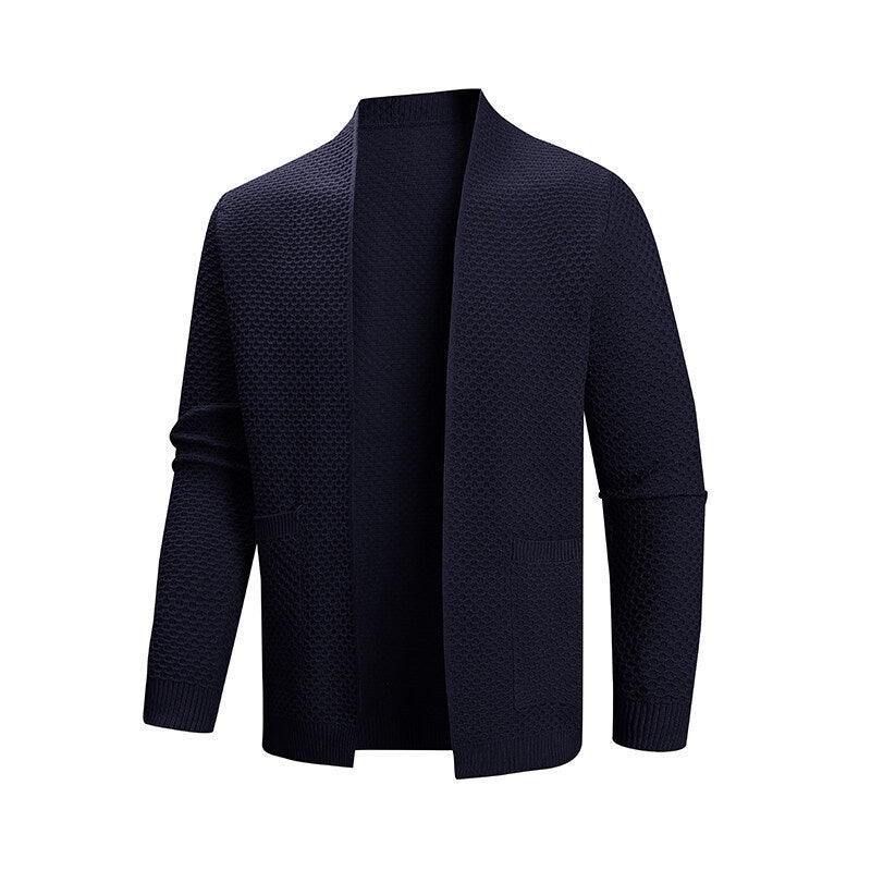 Herren Strickjacke mit offenem Kragen Heidi-Mode