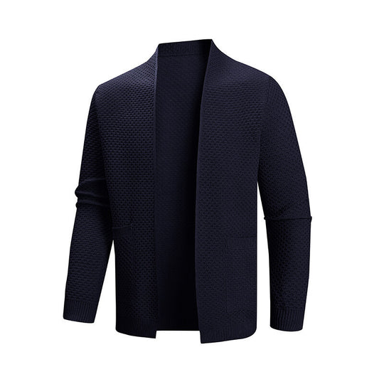 Herren Strickjacke mit offenem Kragen Heidi-Mode