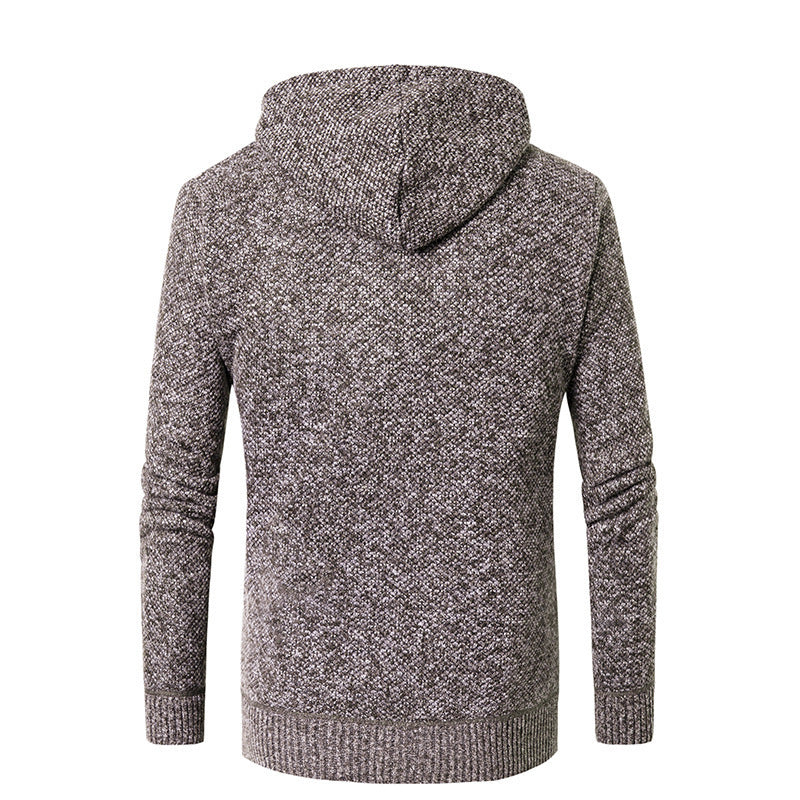 Herren moderne Strickjacke mit Kapuze und weichem Innenfutter Heidi-Mode