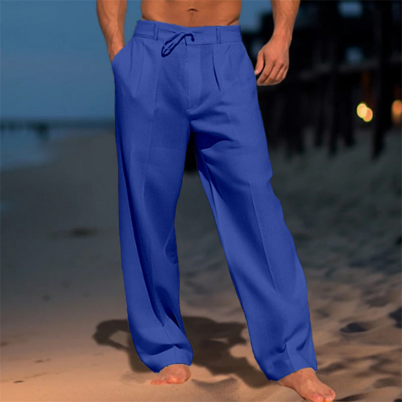 Herren elegante Freizeithose mit legerem Schnitt und verstellbarem Bund Heidi-Mode