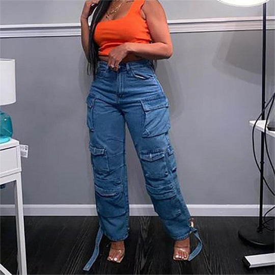 Damen Cargo-Hose mit praktischen Seitentaschen und lässigem Schnitt Heidi-Mode