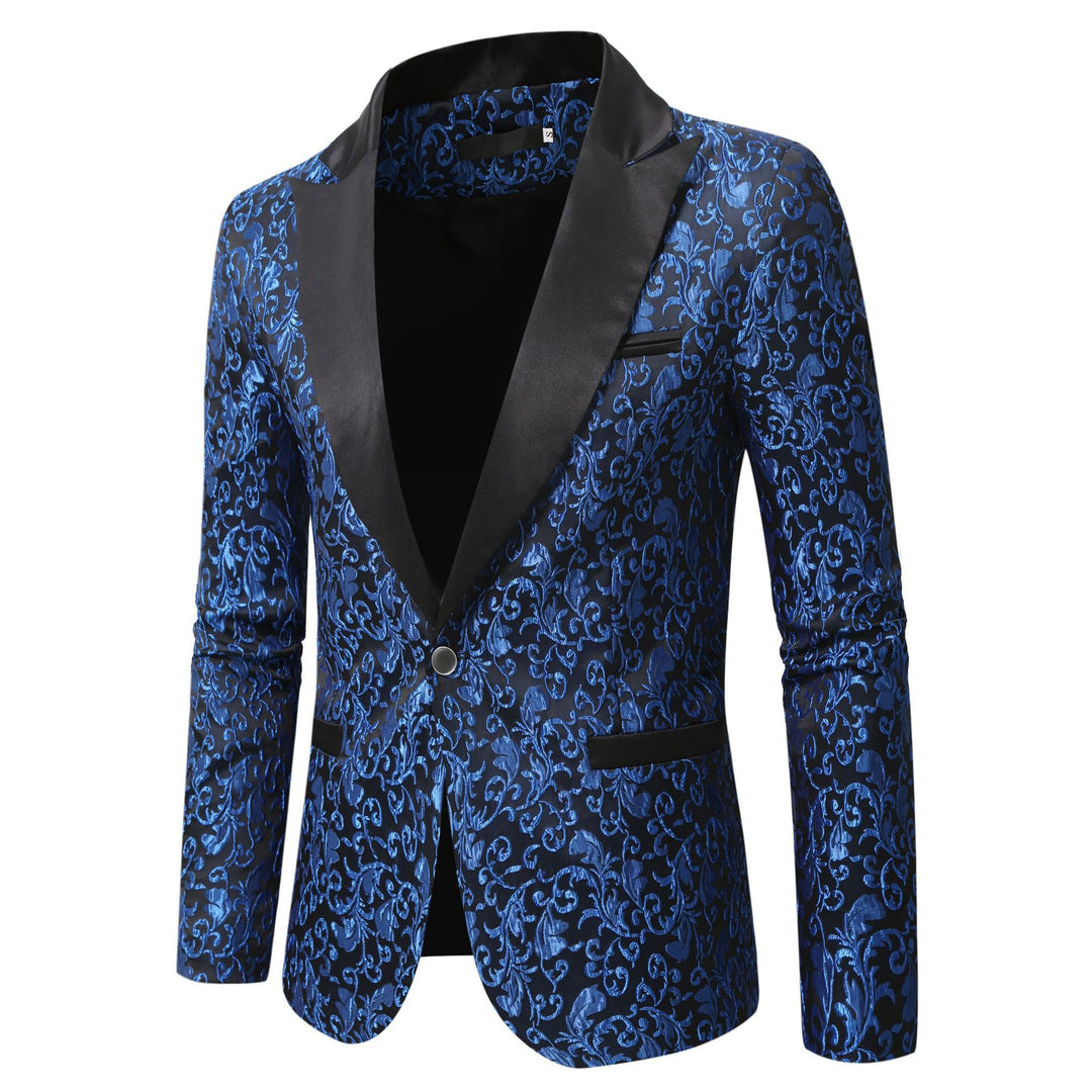 Herren eleganter Samtblazer mit kunstvollem Muster Heidi-Mode