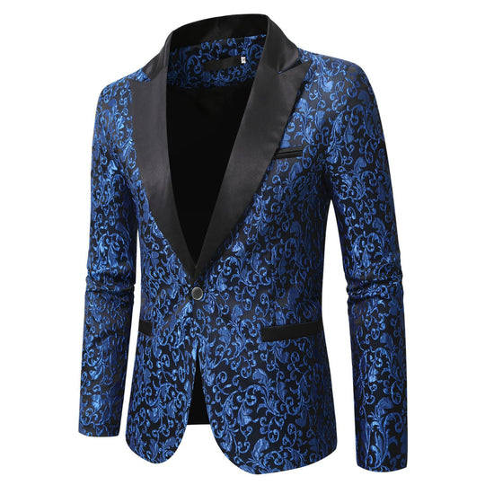 Herren eleganter Samtblazer mit kunstvollem Muster Heidi-Mode