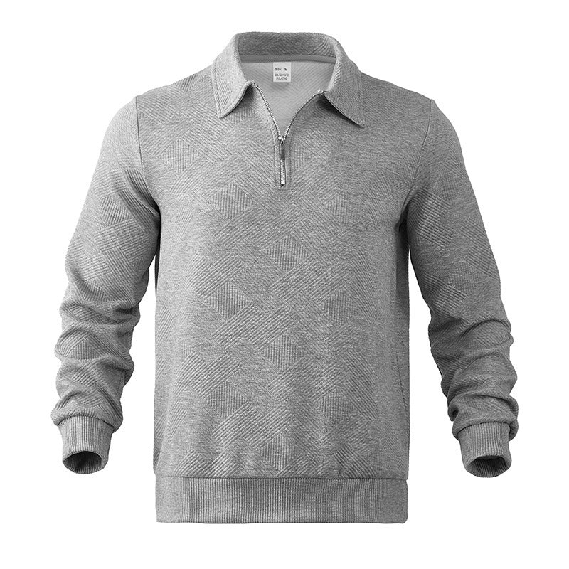 Herren Sportlicher Pullover mit Reißverschluss und strukturiertem Design Heidi-Mode
