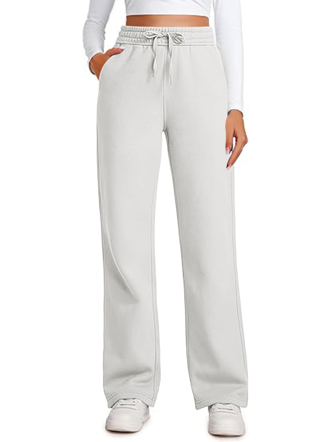 Damen Lässige Freizeithose mit weitem Schnitt und elastischem Bund Heidi-Mode