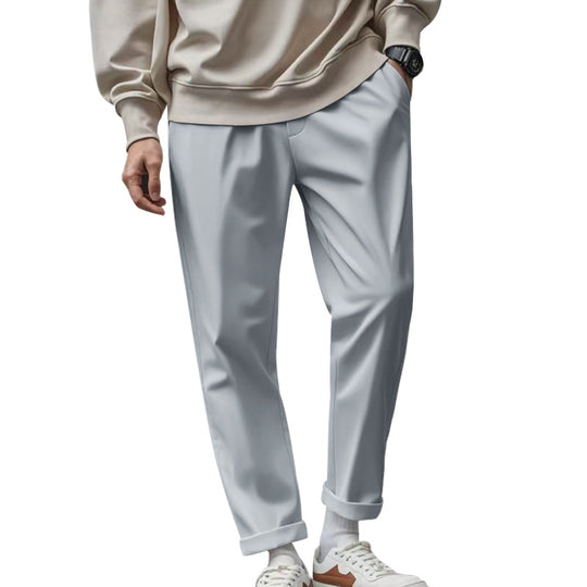 Herren elegante Freizeithose mit lockerem Schnitt und atmungsaktiver Struktur Heidi-Mode