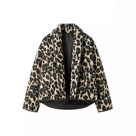 Damen Steppjacke im eleganten Leopardenmuster Heidi-Mode