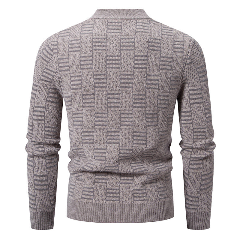Herren Strickpullover mit strukturiertem Design und hohem Kragen Heidi-Mode