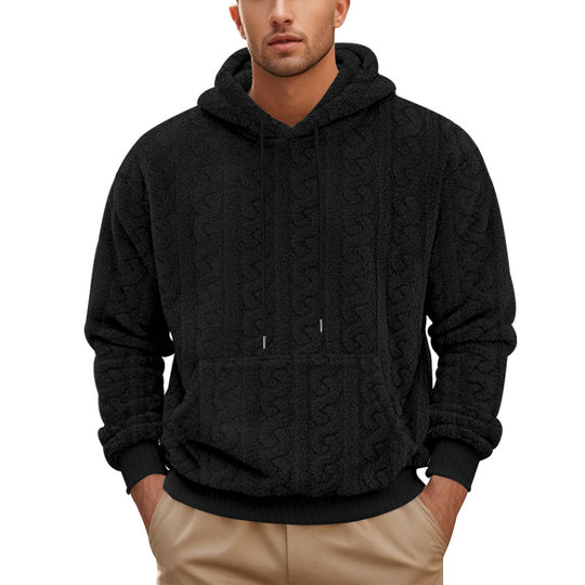 Herren Fleece-Hoodie mit strukturiertem Design und praktischen Taschen Heidi-Mode