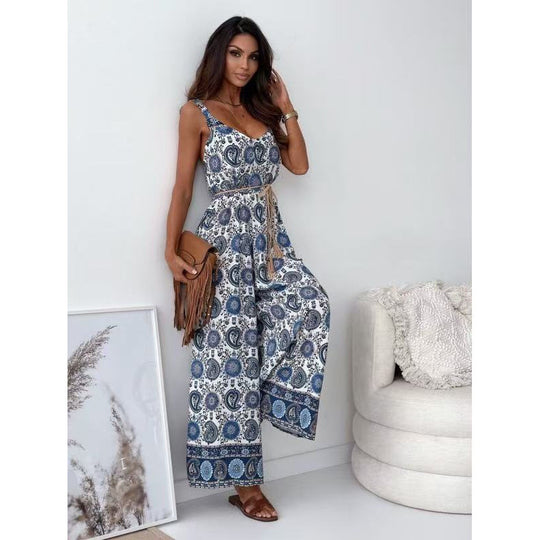 Damen Bohemian Weitbeiniger Bodysuit Heidi-Mode