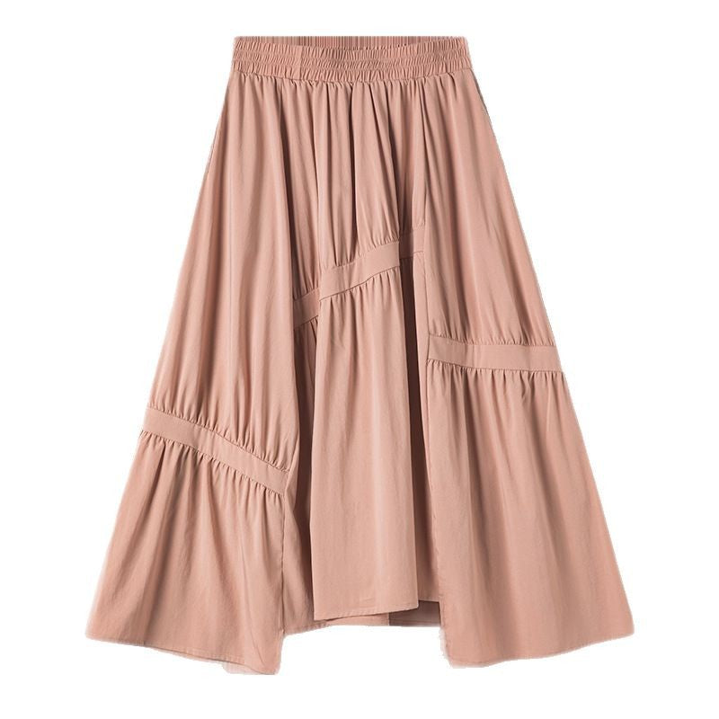 Femme Fließender High-Low Maxi-Rock mit gestuften Design Heidi-Mode