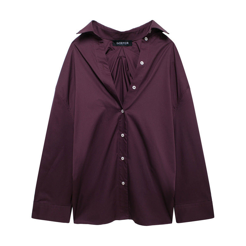 Damen vielseitige Bluse mit lässigem Schnitt und besonderem Falten-Design Heidi-Mode