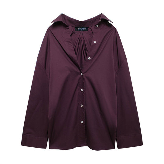 Damen vielseitige Bluse mit lässigem Schnitt und besonderem Falten-Design Heidi-Mode