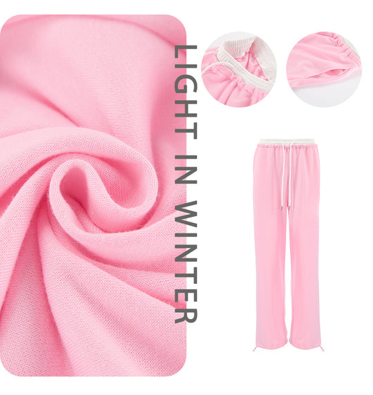 Damen High-Waist Jogginghose mit elastischem Bund und seitlichen Taschen Heidi-Mode