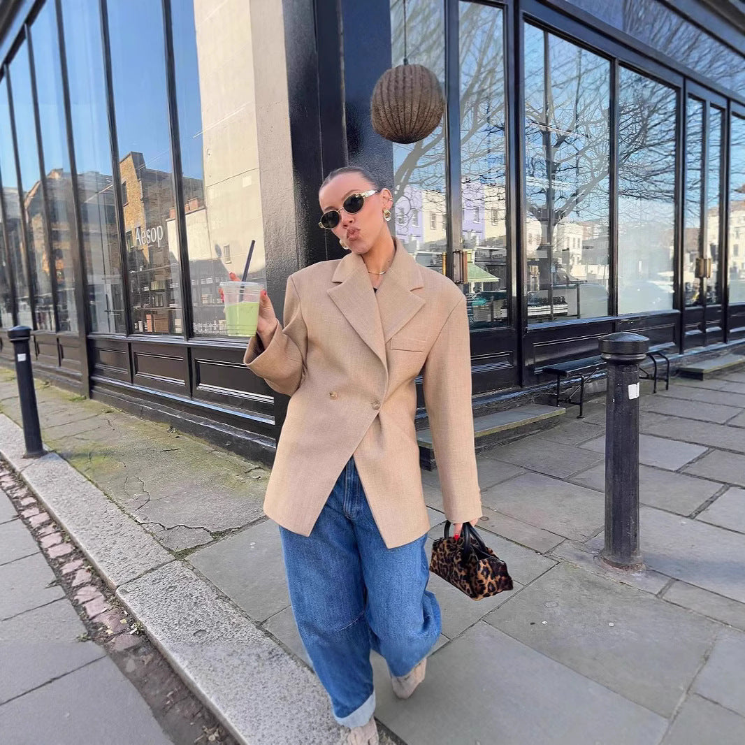 Damen Eleganter Zweireiher Blazer im modernen Schnitt Heidi-Mode