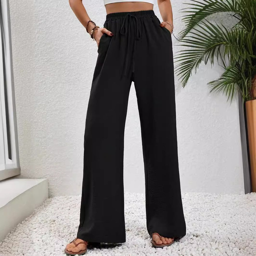 Damen Weite Sommerhose mit elastischem Bund und Tasche Heidi-Mode