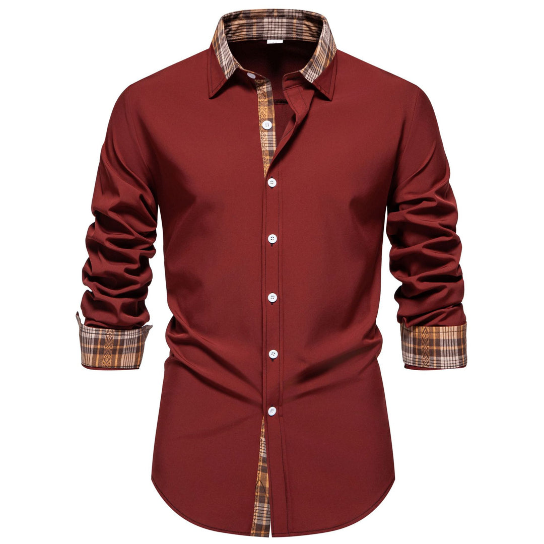 Herren Langarmhemd mit modernem Karo-Detail und bequemem Schnitt Heidi-Mode