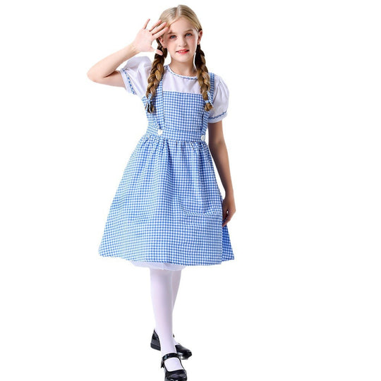 Damen Trachtenkleid mit romantischen Karomustern und schicken Knopfdetails Heidi