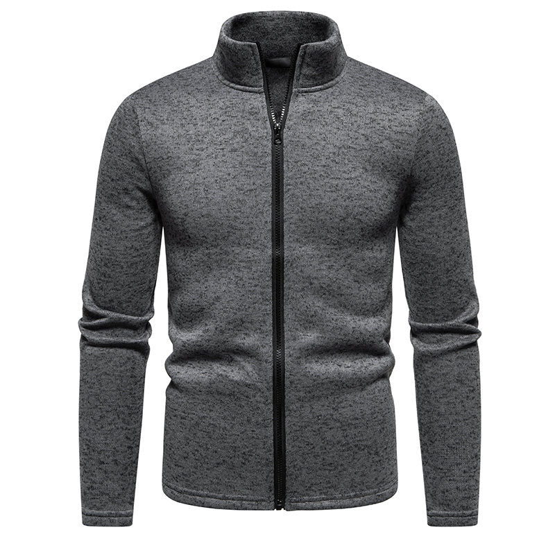 Herren Fleecejacke mit hohem Kragen und praktischem Reißverschluss Heidi-Mode