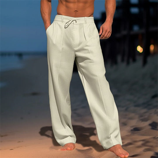 Herren elegante Freizeithose mit legerem Schnitt und verstellbarem Bund Heidi-Mode