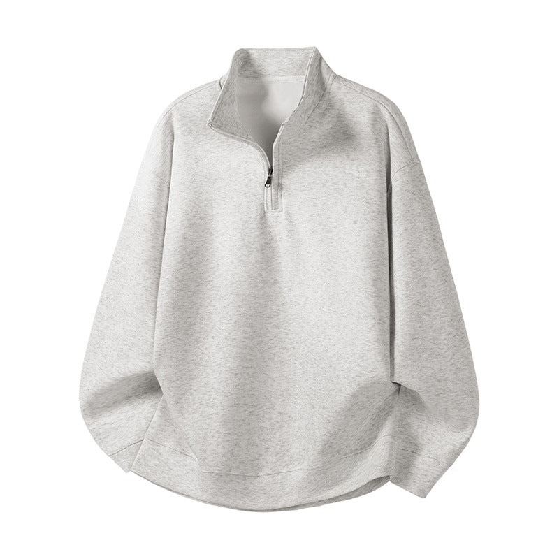 Damen Oversized Fleecepullover mit halb offenem Kragen Heidi-Mode