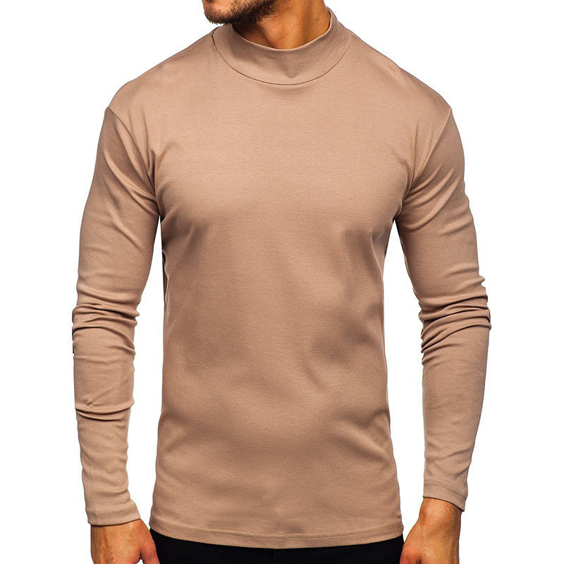 Herren Langarmshirt mit Stehkragen aus hochwertigem Material Heidi-Mode