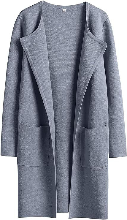 Damen Oversized Strickmantel mit offenen Fronten und praktischen Taschen Heidi-Mode