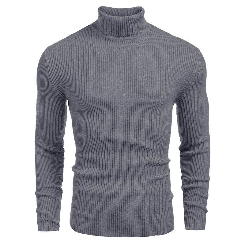 Herren Rollkragenpullover aus feinem Rippstrick Heidi-Mode