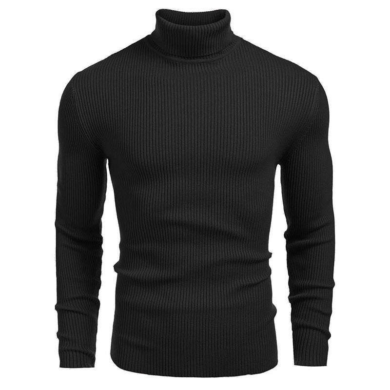 Herren Rollkragenpullover aus feinem Rippstrick Heidi-Mode