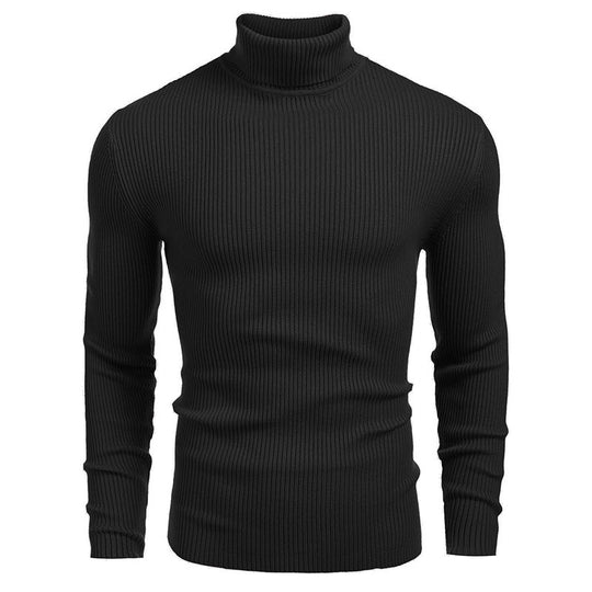 Herren Rollkragenpullover aus feinem Rippstrick Heidi-Mode