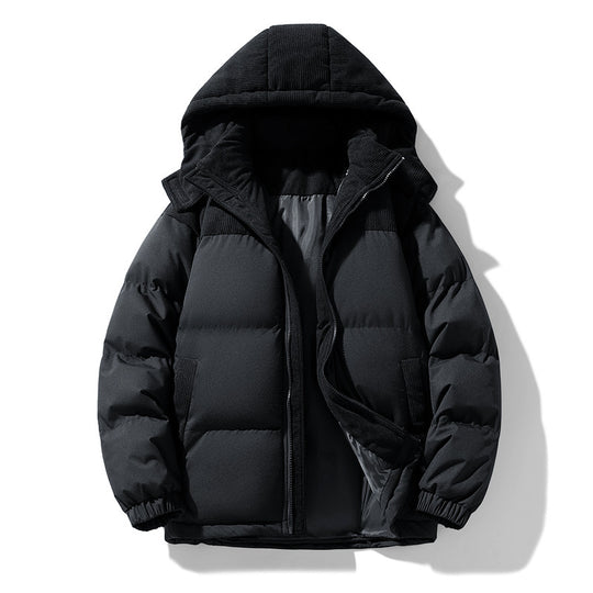 Damen warme Steppjacke mit abnehmbarer Kapuze und hochgeschlossenem Kragen Heidi-Mode