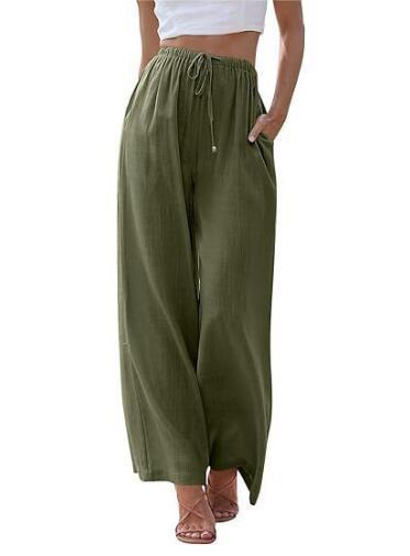 Damen Weite Palazzo-Hose mit elastischem Bund und praktischen Taschen Heidi-Mode
