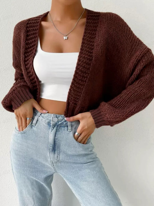Damen Strukturierter Strick-Cardigan mit lässigem Schnitt Heidi-Mode
