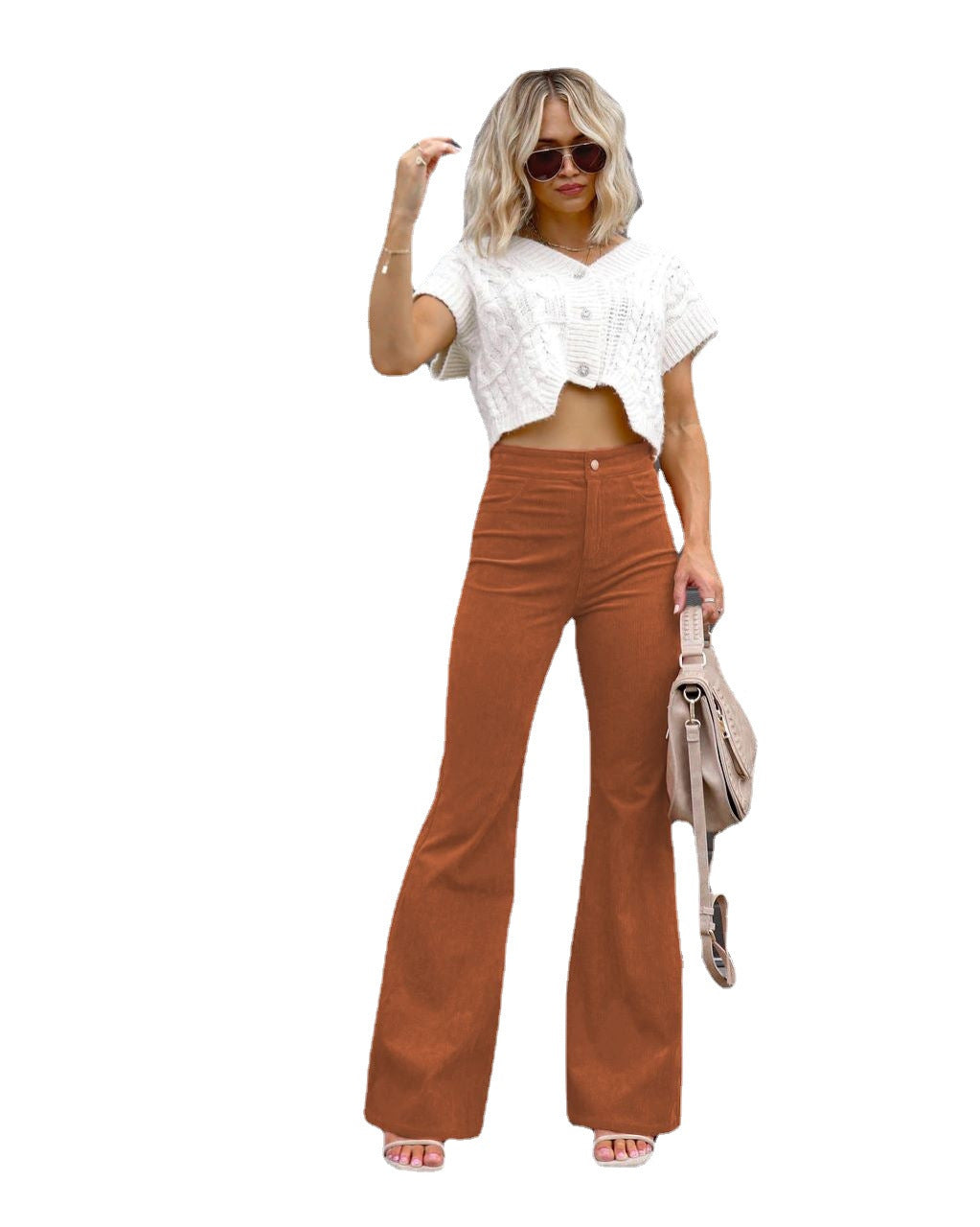 Damen Flared Jeans mit hohem Bund und figurformendem Schnitt Heidi-Mode