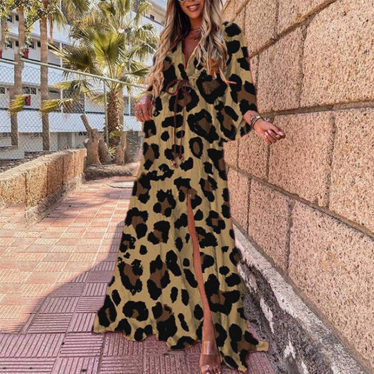 Heidi-Mode | Bodenlanger Lebhaft Bunter Duster Kleid