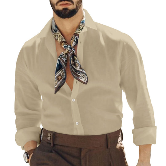 Herren elegantes Langarmhemd mit modernem Design und praktischen Details Heidi-Mode