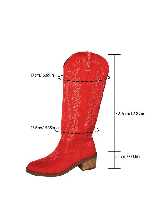 Damen Cowboystiefel mit eleganten Stickereien und hohem Komfort Heidi-Mode