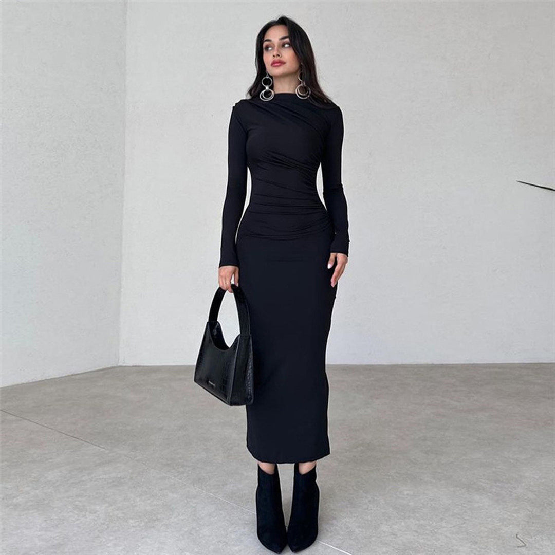 Damen figurbetontes Langarmkleid Heidi-Mode