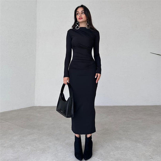 Damen figurbetontes Langarmkleid Heidi-Mode