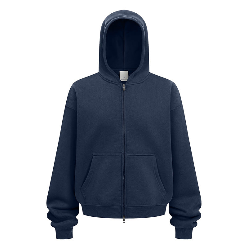 Damen entspannte Kapuzenjacke aus weichem Sweatmaterial mit praktischen Seitentaschen Heidi-Mode