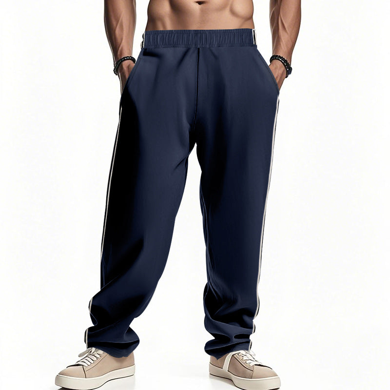 Herren Sportliche Freizeithose mit seitlichen Streifen und elastischem Bund Heidi-Mode