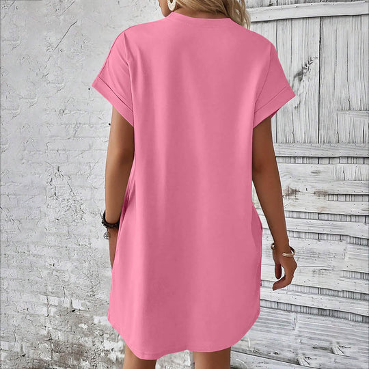 Damen lässiges T-Shirt Kleid mit praktischen Taschen Heidi-Mode