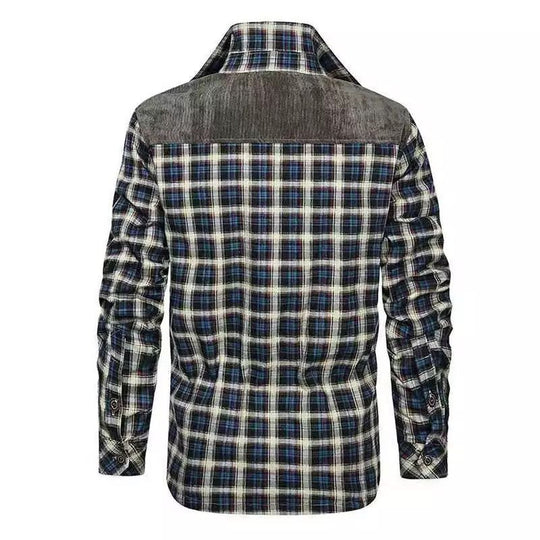Herren warme Flanellhemdjacke mit gefütterten Taschen Heidi-Mode