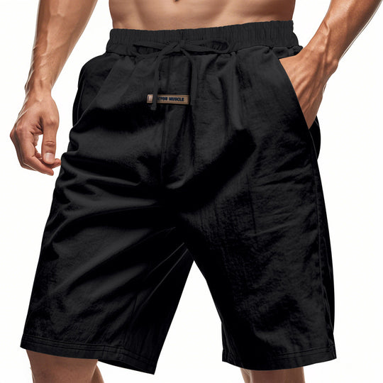 Herren lässige Strandshorts mit elastischem Bund und verstellbarem Kordelzug Heidi-Mode