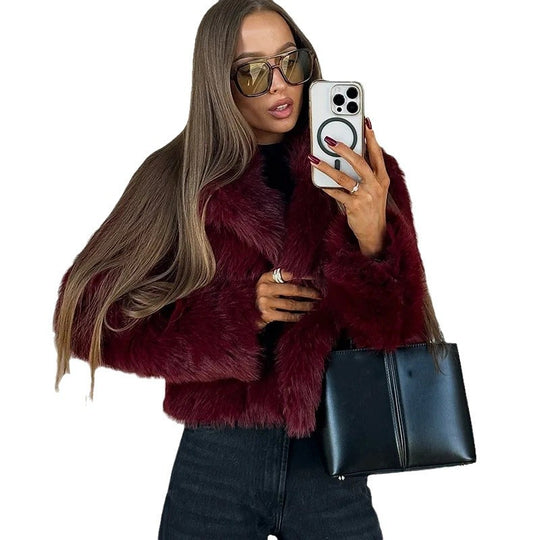 Damen Kuscheliger Fleece-Mantel Heidi-Mode