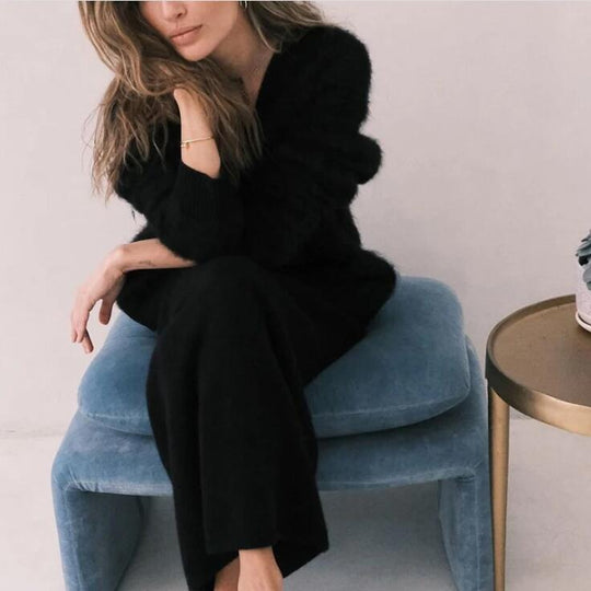 Damen weicher Strickcardigan mit luxuriösem Mohair-Anteil und lässigem Schnitt Heidi-Mode